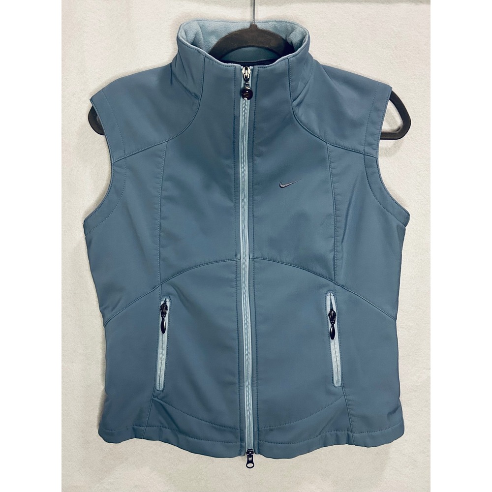 Nike Golf Women Softshell Fleece Lined Vest Blue Full Zip M M(8-10) RN56323